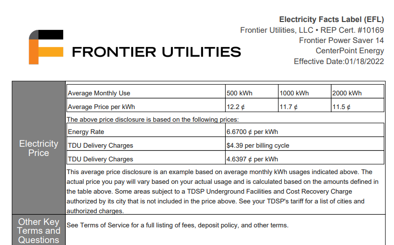 Frontier pass through not bundled